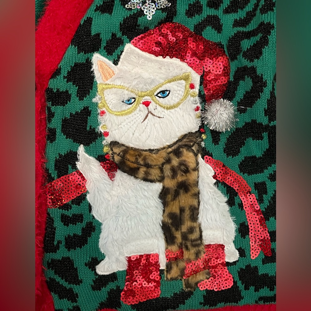 Ugly Christmas Sweater with cat